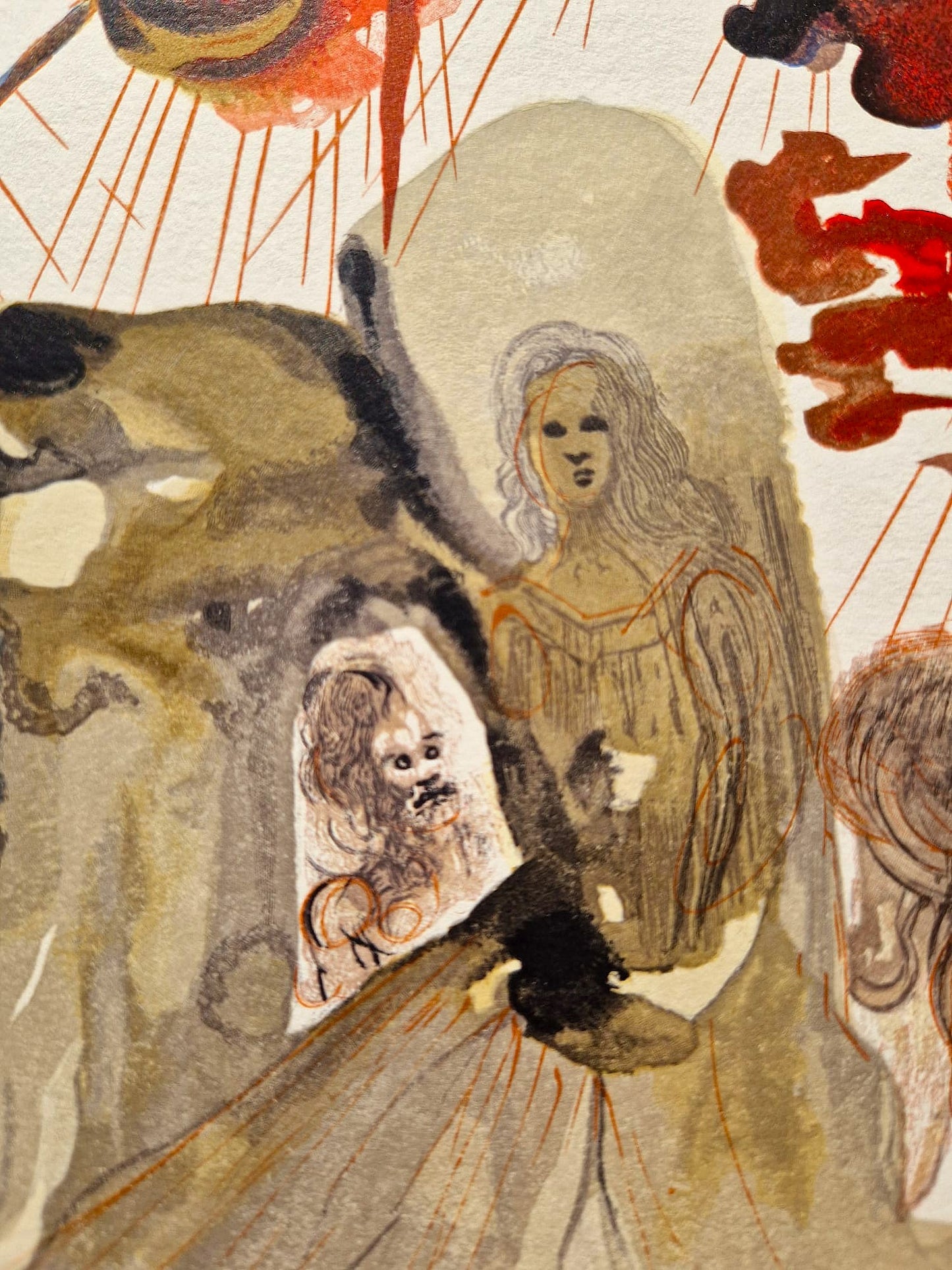 SALVADOR DALI - Božský les (Dante - Božská komédia) (Bez rámu) Drevoryt