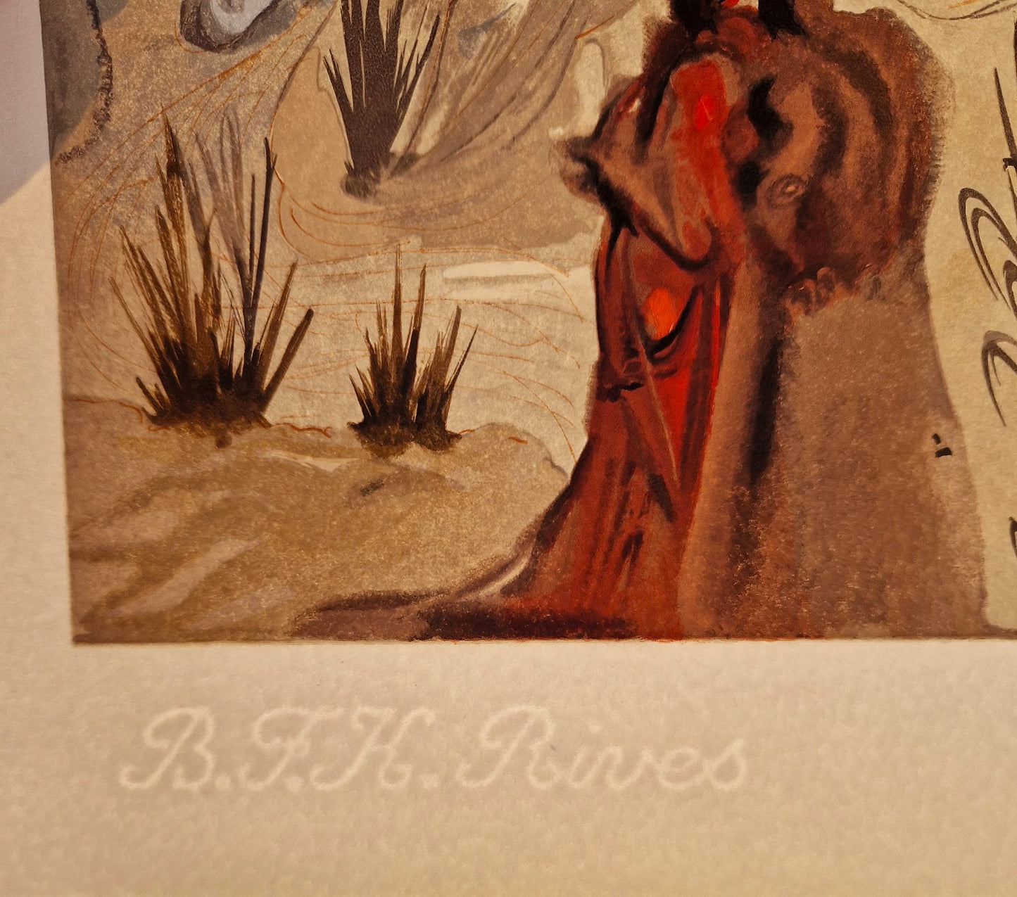 SALVADOR DALI - Božský les (Dante - Božská komédia) (Bez rámu) Drevoryt