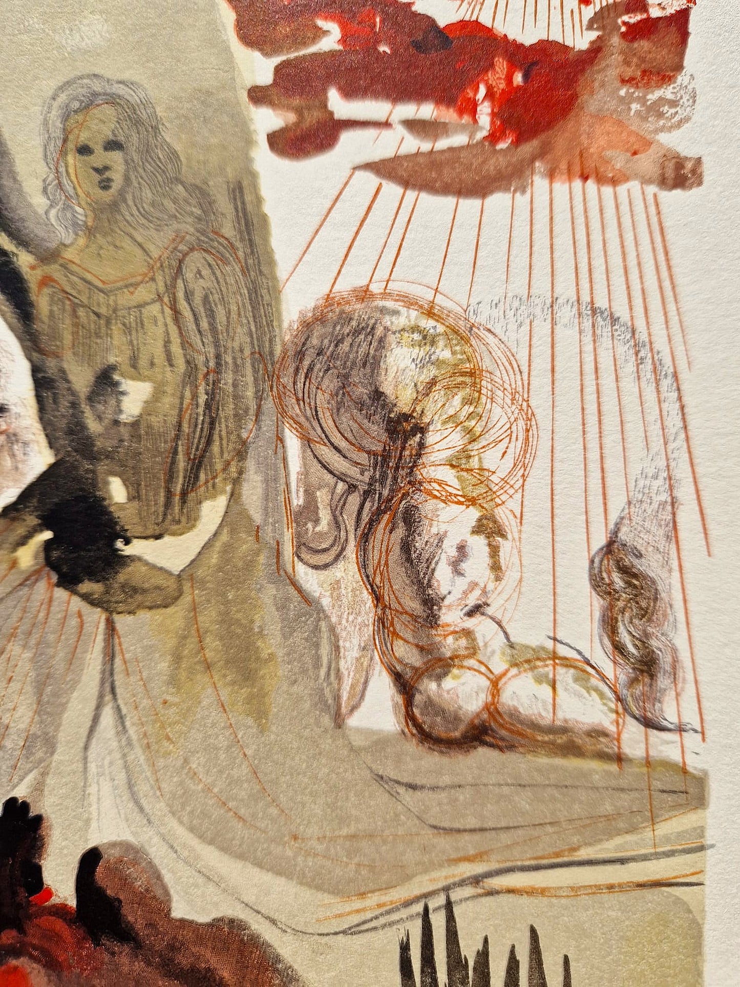 SALVADOR DALI - Božský les (Dante - Božská komédia) (Bez rámu) Drevoryt