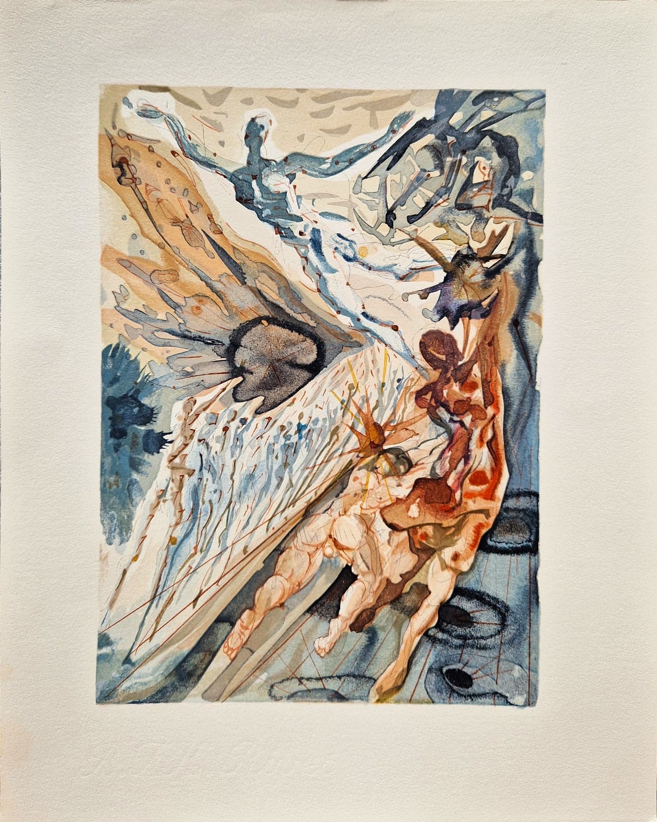 SALVADOR DALI - Meeting of Two Groups of Lustful Ones (Dante - Divine Comedy) (Unframed)