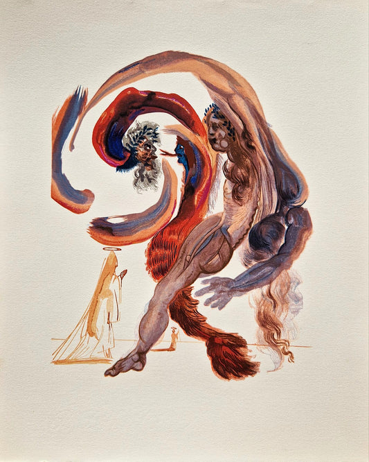 SALVADOR DALI - Lenivec (Dante - Božská komédia) (Bez rámu) Drevoryt