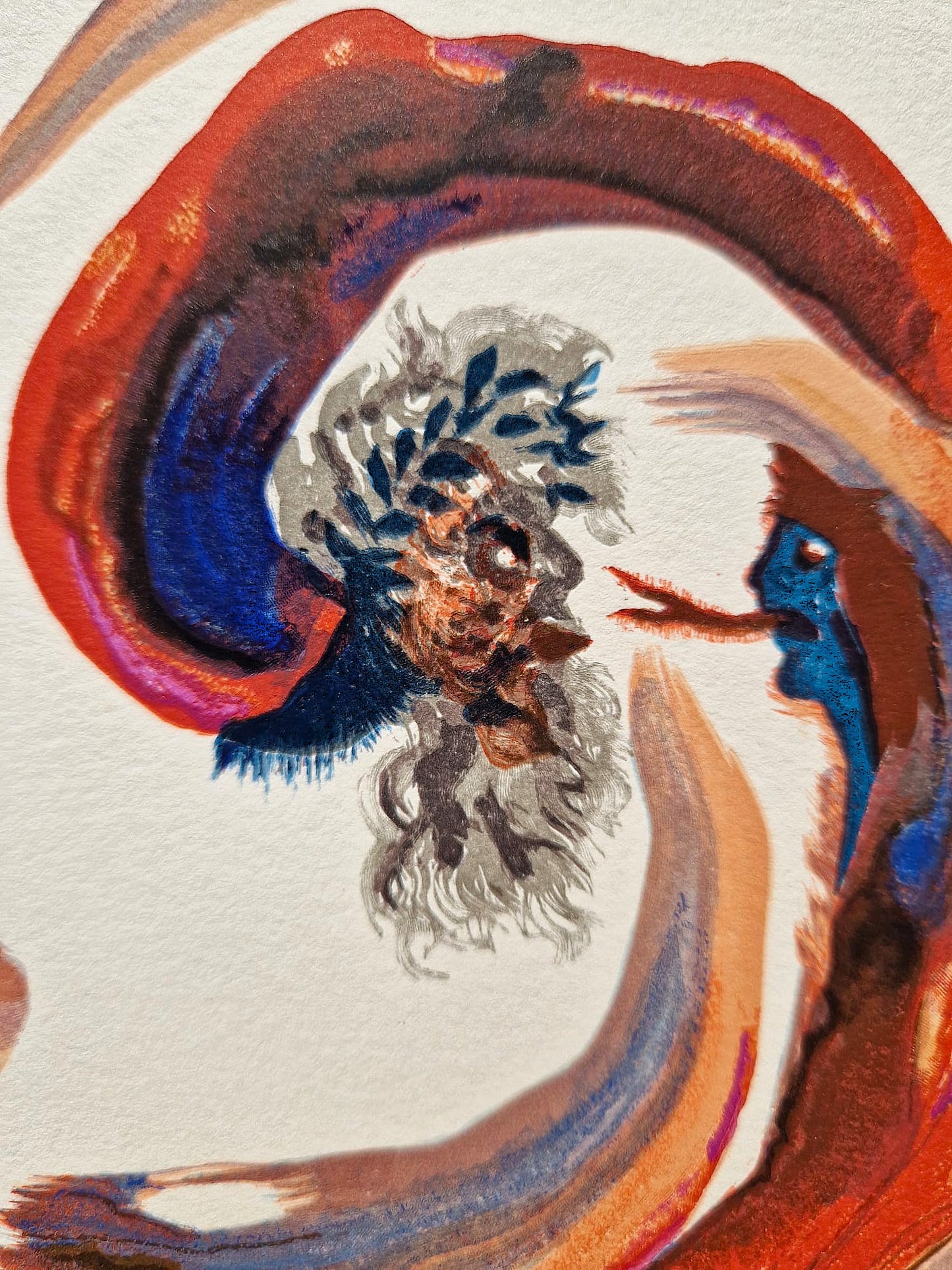 SALVADOR DALI - Lenivec (Dante - Božská komédia) (Bez rámu) Drevoryt