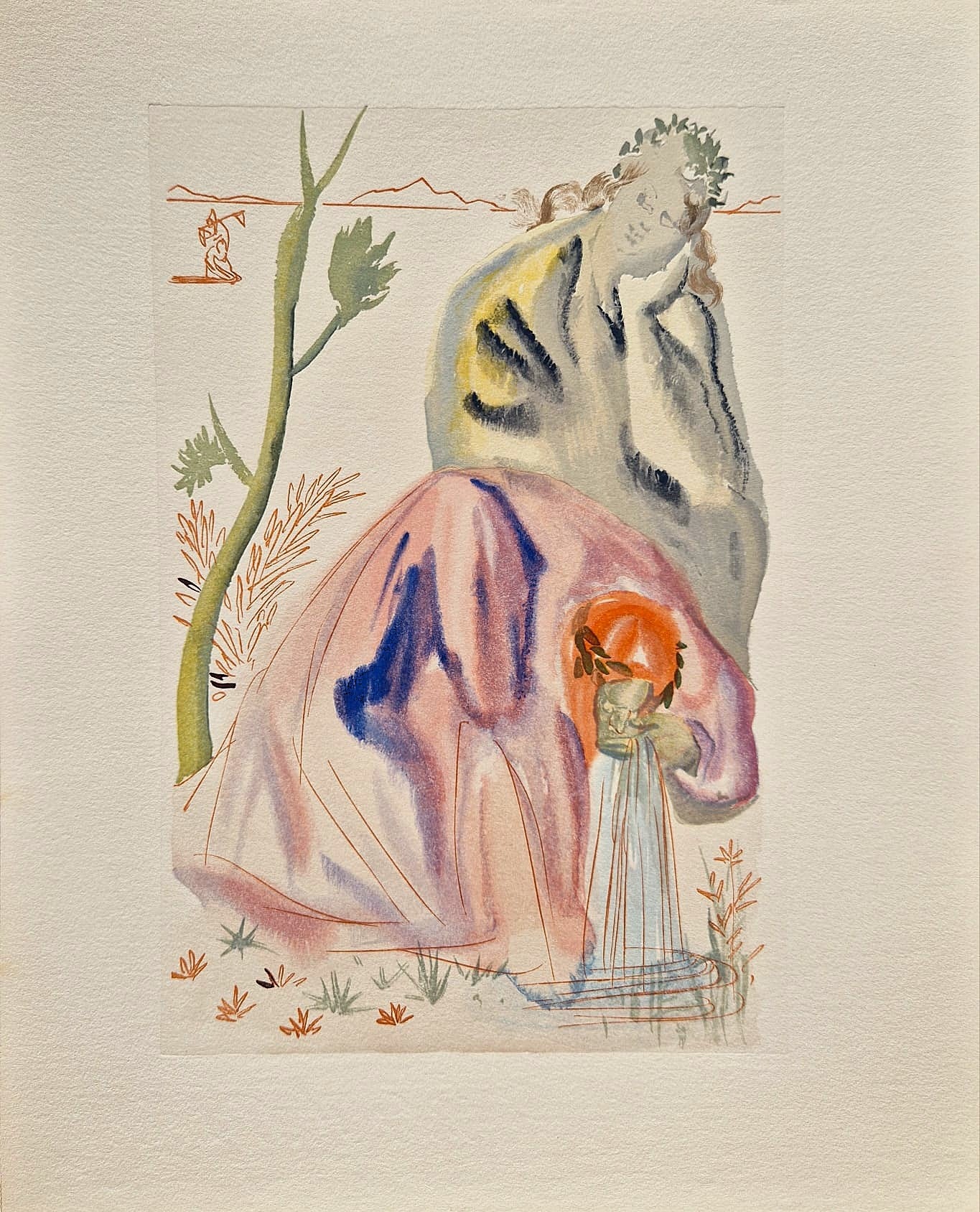 SALVADOR DALI - Zlatý vek (Dante - Božská komédia) (Bez rámu) Drevoryt