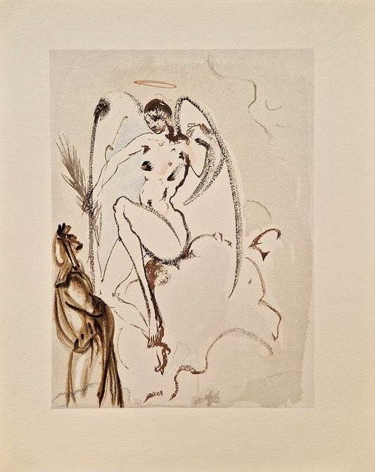SALVADOR DALI - Archanjel Gabriel (Dante - Božská komédia) (Bez rámu) Drevoryt