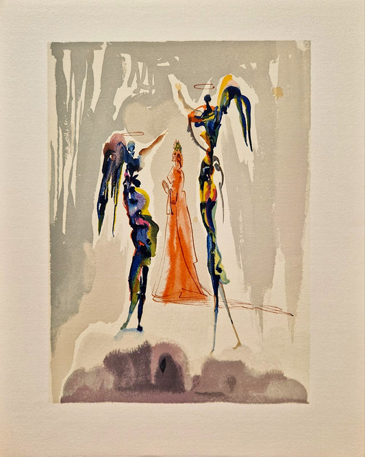 SALVADOR DALI - Anjeli v Empyreji (Dante - Božská komédia) (Bez rámu) Drevoryt