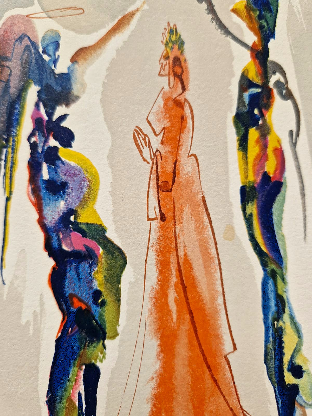 SALVADOR DALI - Anjeli v Empyreji (Dante - Božská komédia) (Bez rámu) Drevoryt
