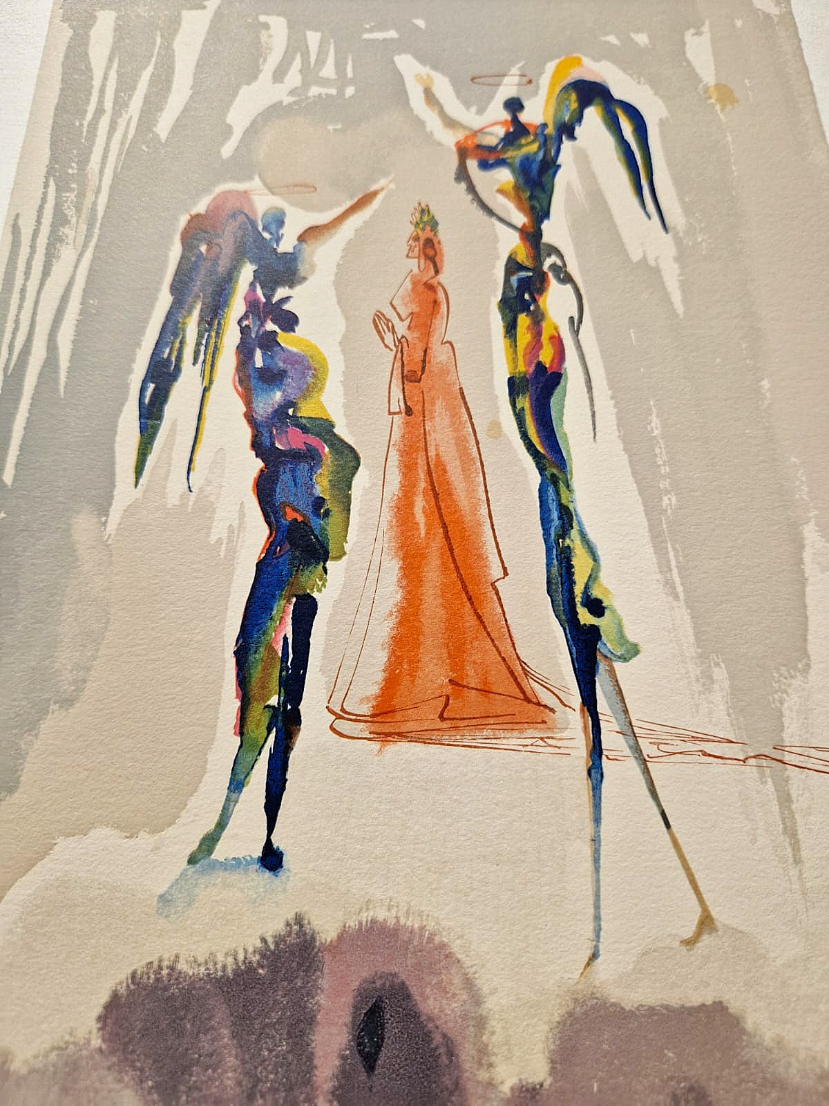 SALVADOR DALI - Anjeli v Empyreji (Dante - Božská komédia) (Bez rámu) Drevoryt