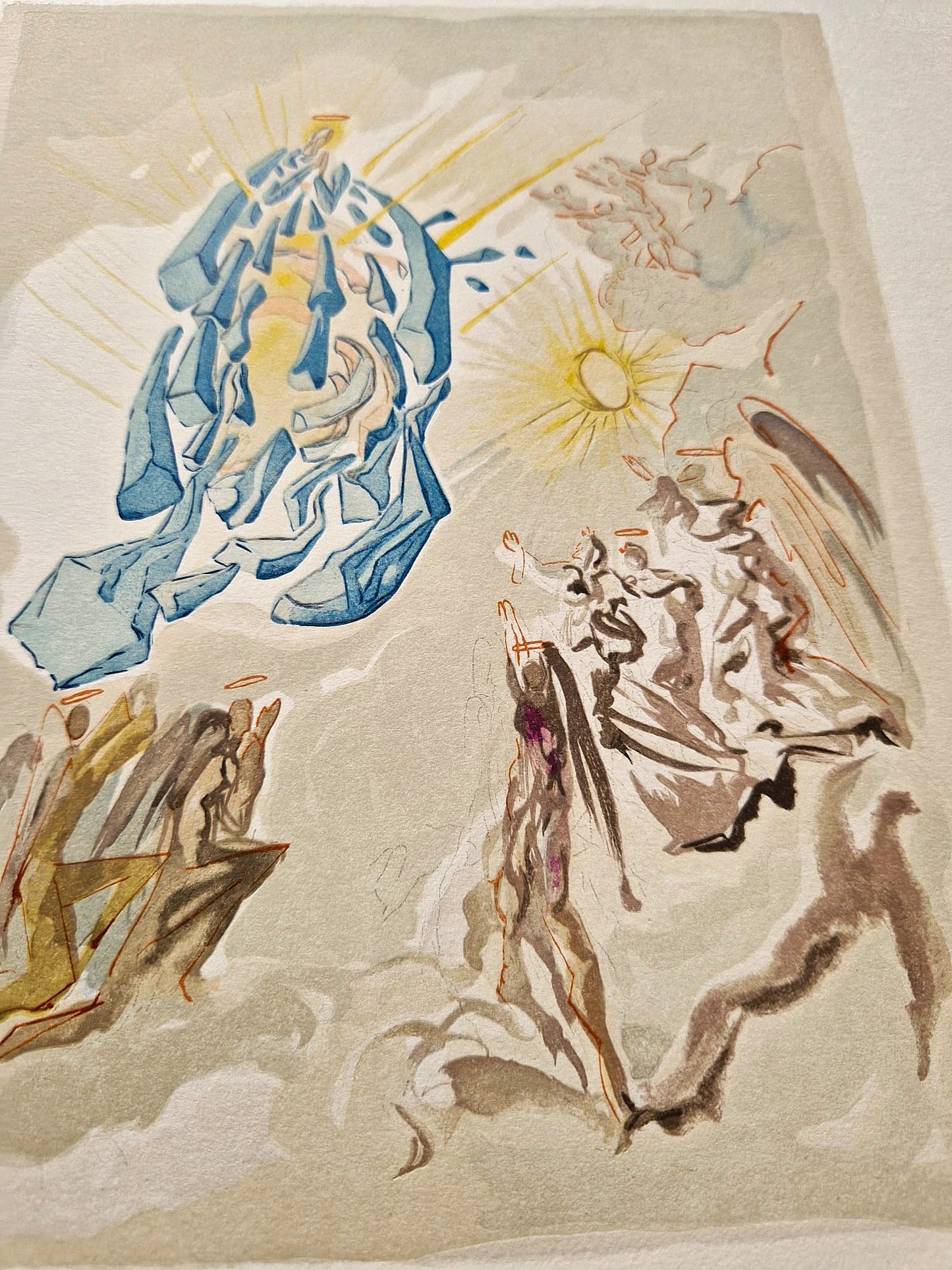 SALVADOR DALI - Dante znovu získa zrak (Dante - Božská komédia) (Bez rámu) Drevorytina