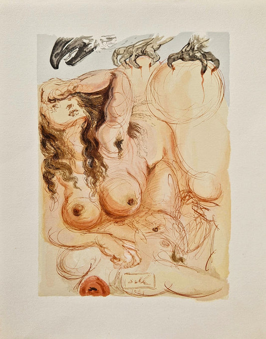 SALVADOR DALI - Orol milosti (Dante - Božská komédia) (Bez rámu) Drevoryt