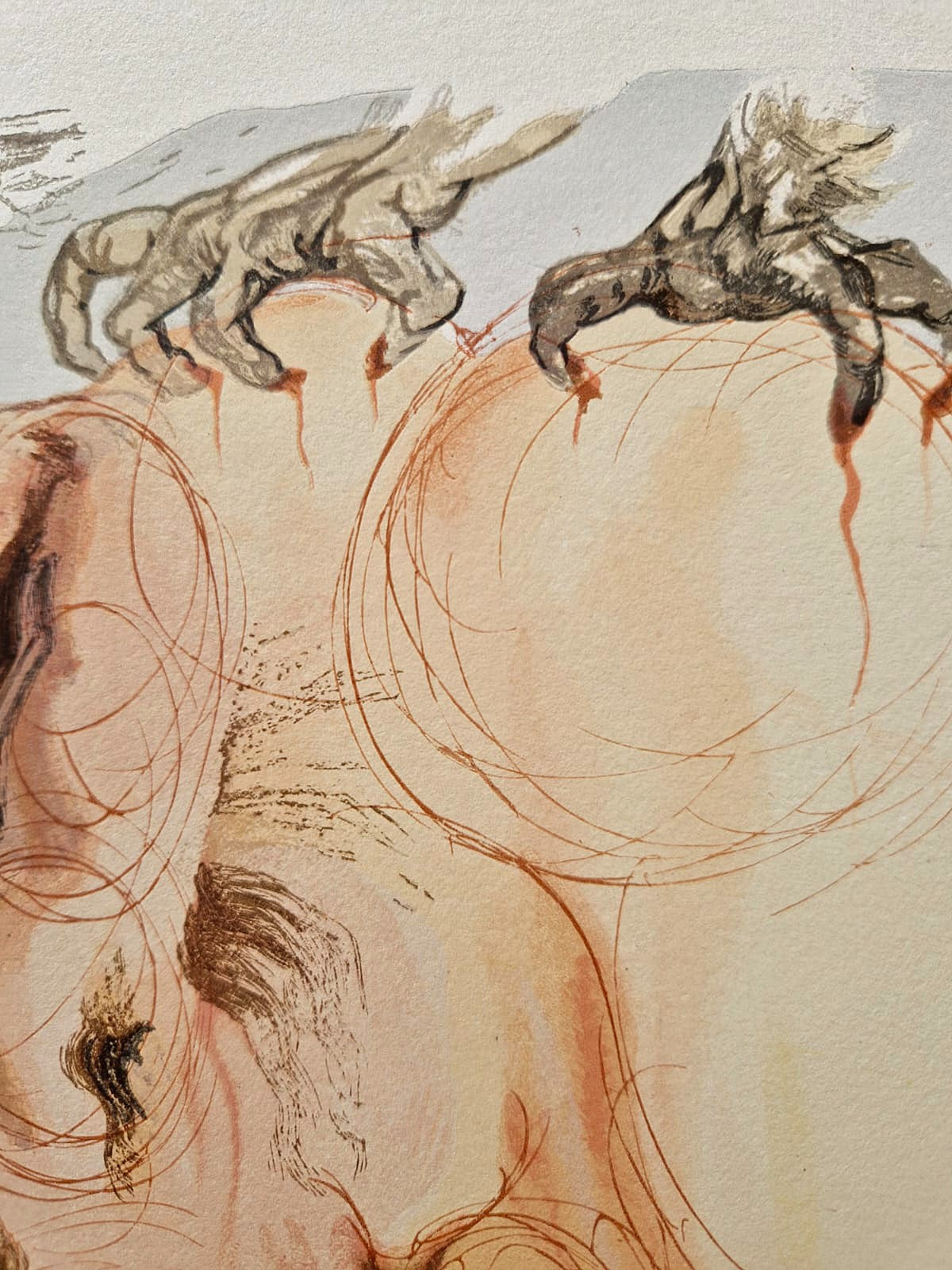 SALVADOR DALI - Orol milosti (Dante - Božská komédia) (Bez rámu) Drevoryt