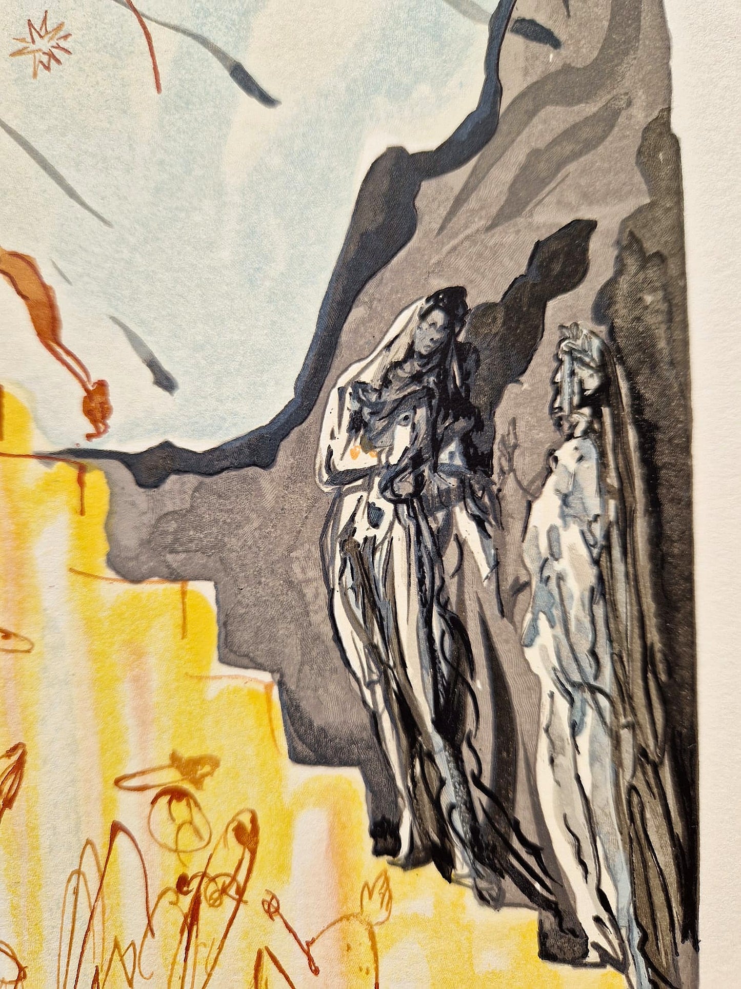 SALVADOR DALI - Nebeské schodisko (Dante - Božská komédia) (Bez rámu) Drevoryt