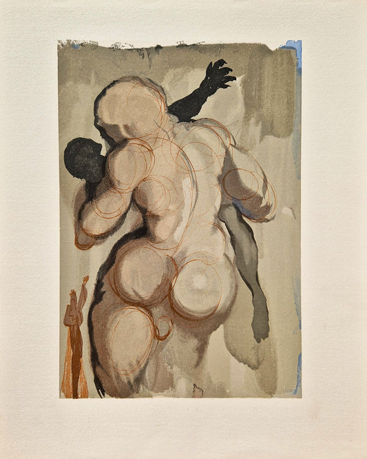 SALVADOR DALI - The Negligent caught by violent death (Dante - Divine Comedy) (Unframed)