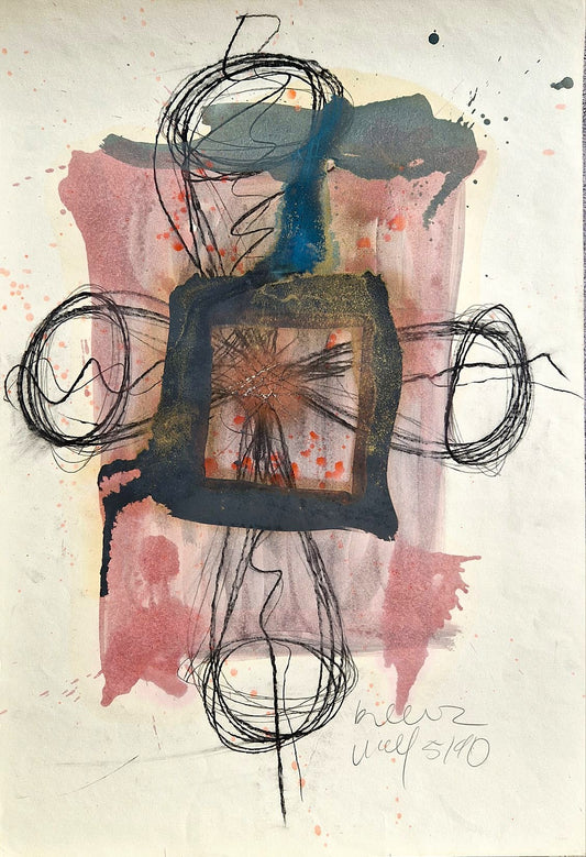 WOLF - L'Énergie Centrale (Unframed), (UNIQUE - Lithograph + mixed media)