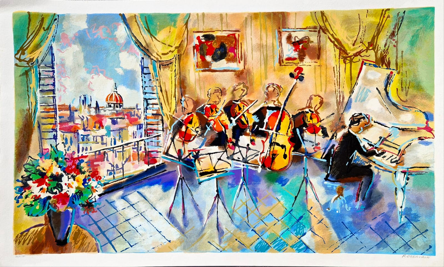 MICHAEL ROZENVAIN - Musical Florence (Unframed) Serigraph