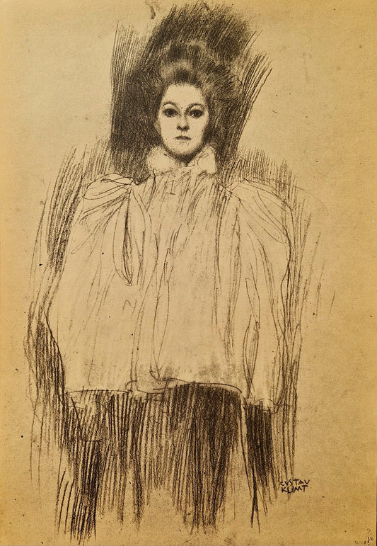 GUSTAV KLIMT – Stojaca žena v plášti (bez rámu), litografická tlač
