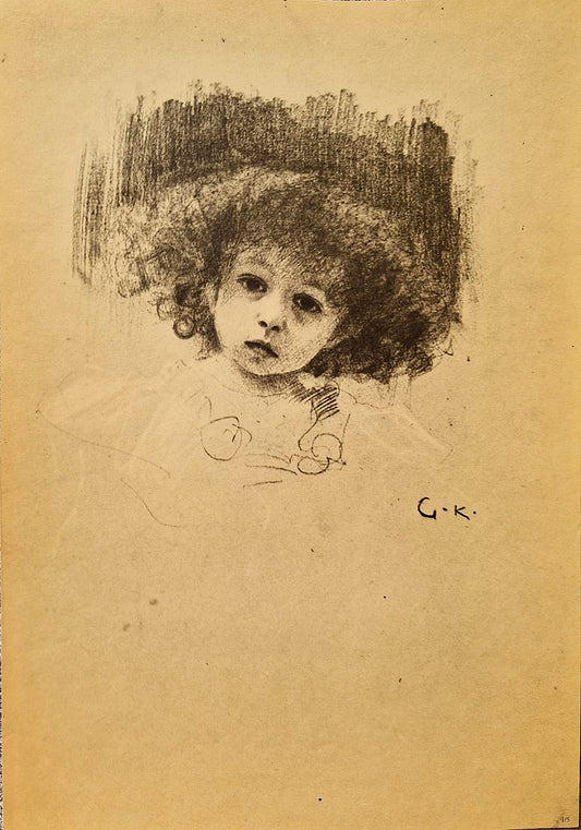 GUSTAV KLIMT - Head of a Little Girl (Unframed), Lithographic Print