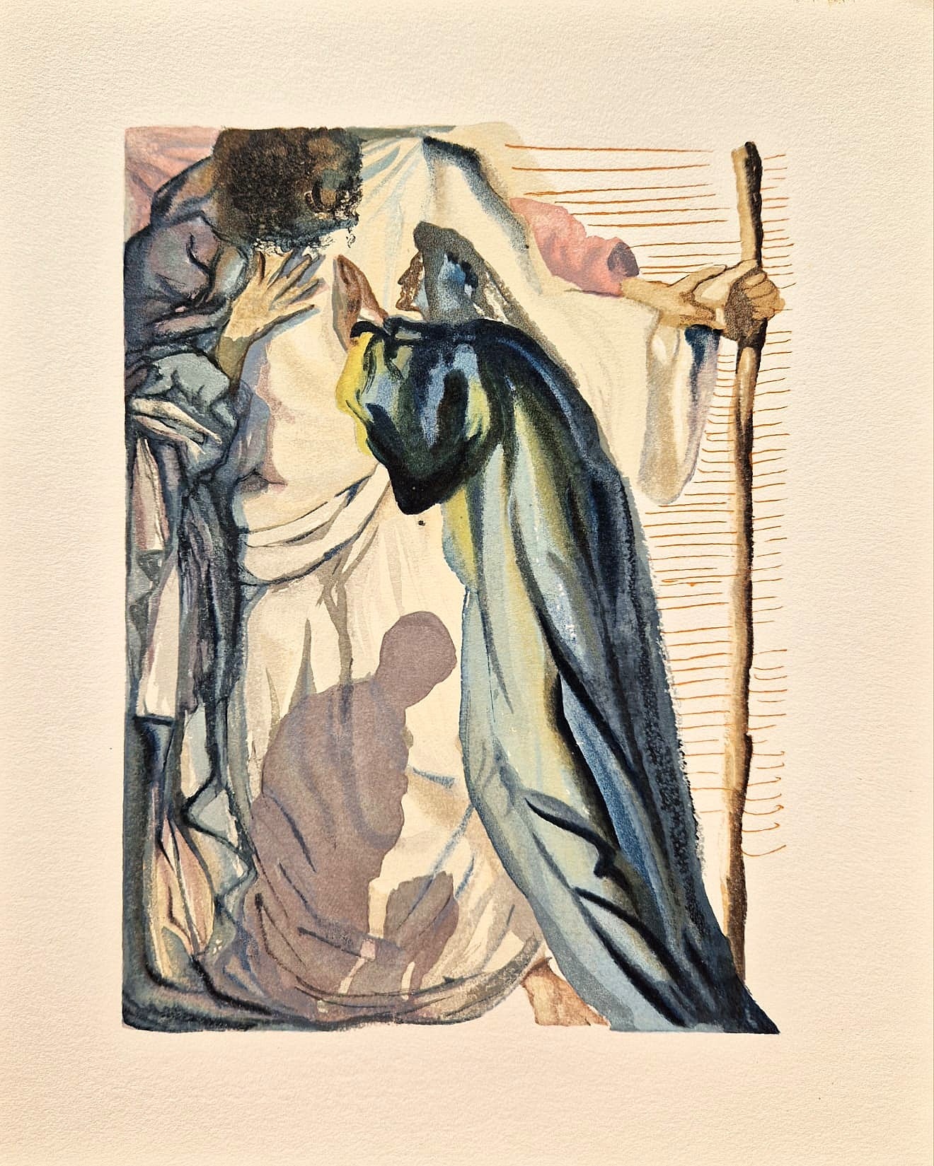 SALVADOR DALI - Slepý pre závisť (Dante - Božská komédia) (Bez rámu) Drevoryt