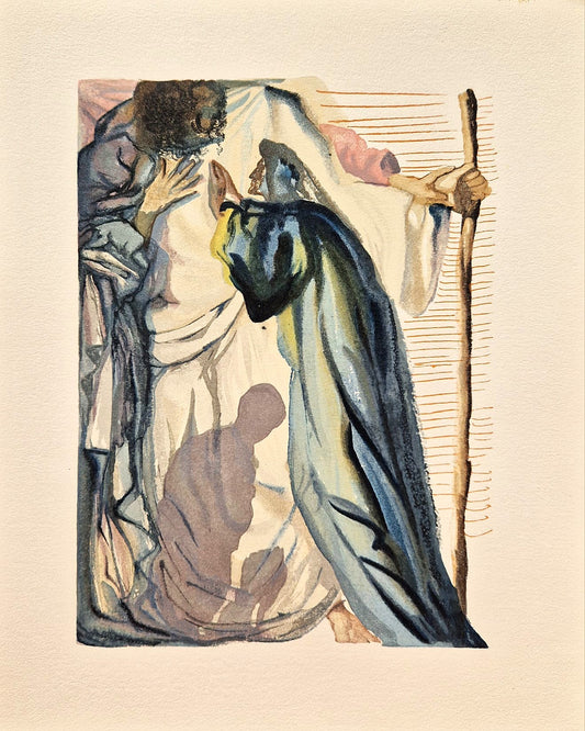 SALVADOR DALI - Slepý pre závisť (Dante - Božská komédia) (Bez rámu) Drevoryt