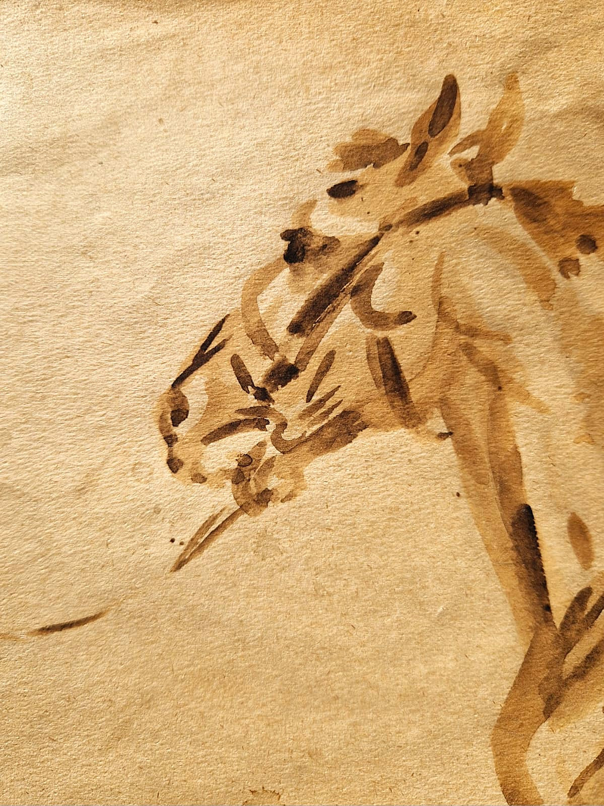 Karol Kossak - Trotting Horse (UNIQUE - Watercolor) (Unframed)