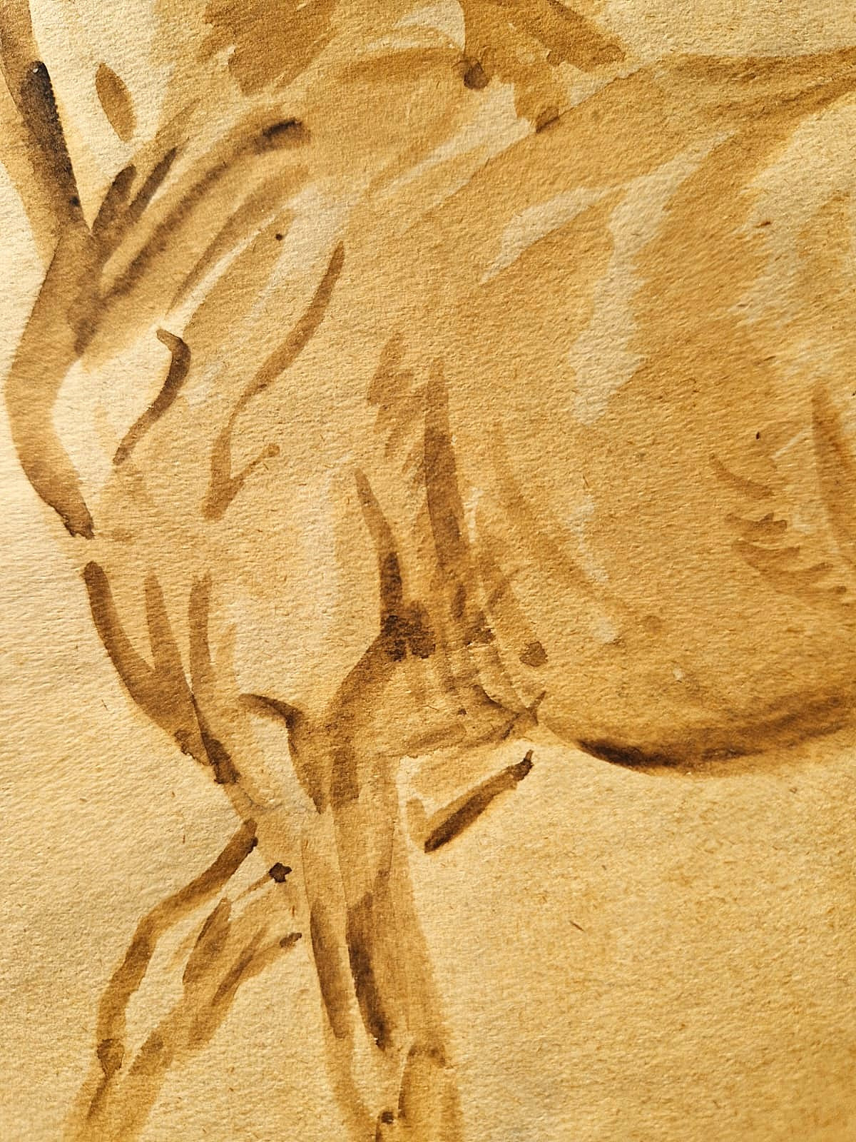 Karol Kossak - Trotting Horse (UNIQUE - Watercolor) (Unframed)