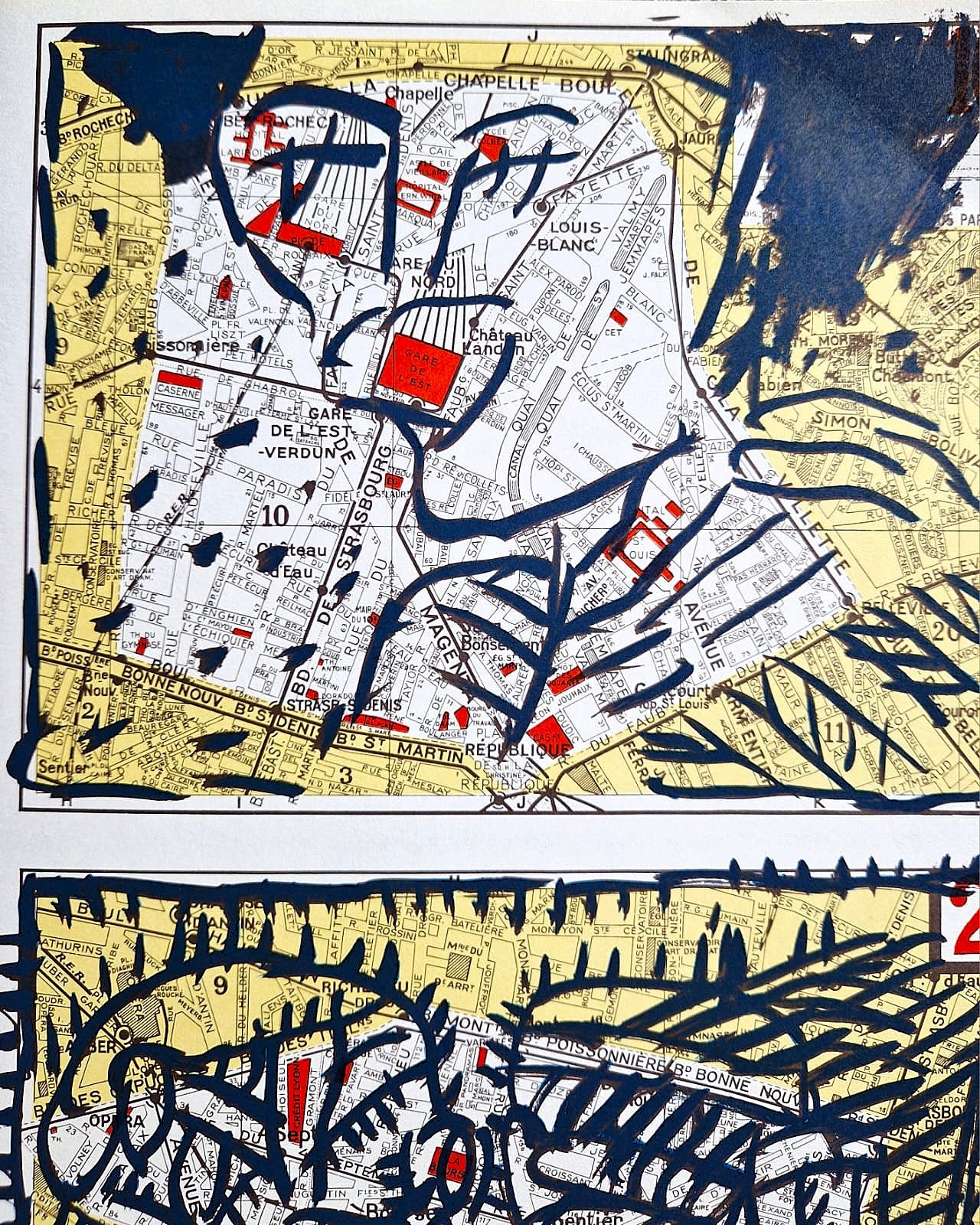 PIERRE ALECHINSKY – Quatre arrondissements (Nezarámované), Litografia