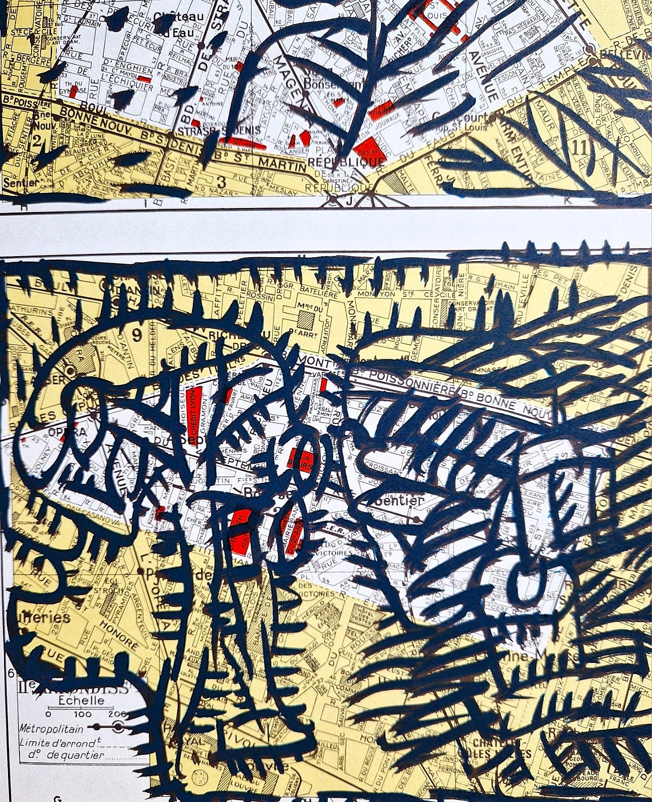 PIERRE ALECHINSKY – Quatre arrondissements (Nezarámované), Litografia
