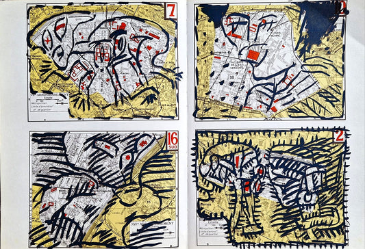 PIERRE ALECHINSKY – Quatre arrondissements (Nezarámované), Litografia