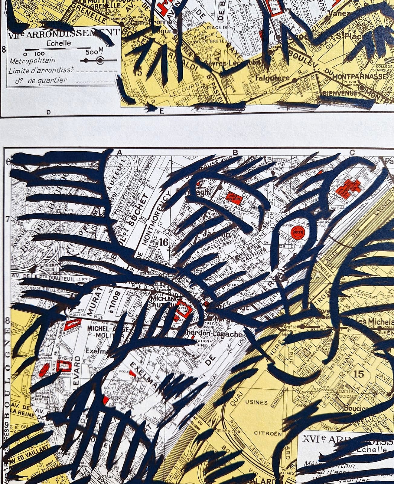 PIERRE ALECHINSKY – Quatre arrondissements (Nezarámované), Litografia