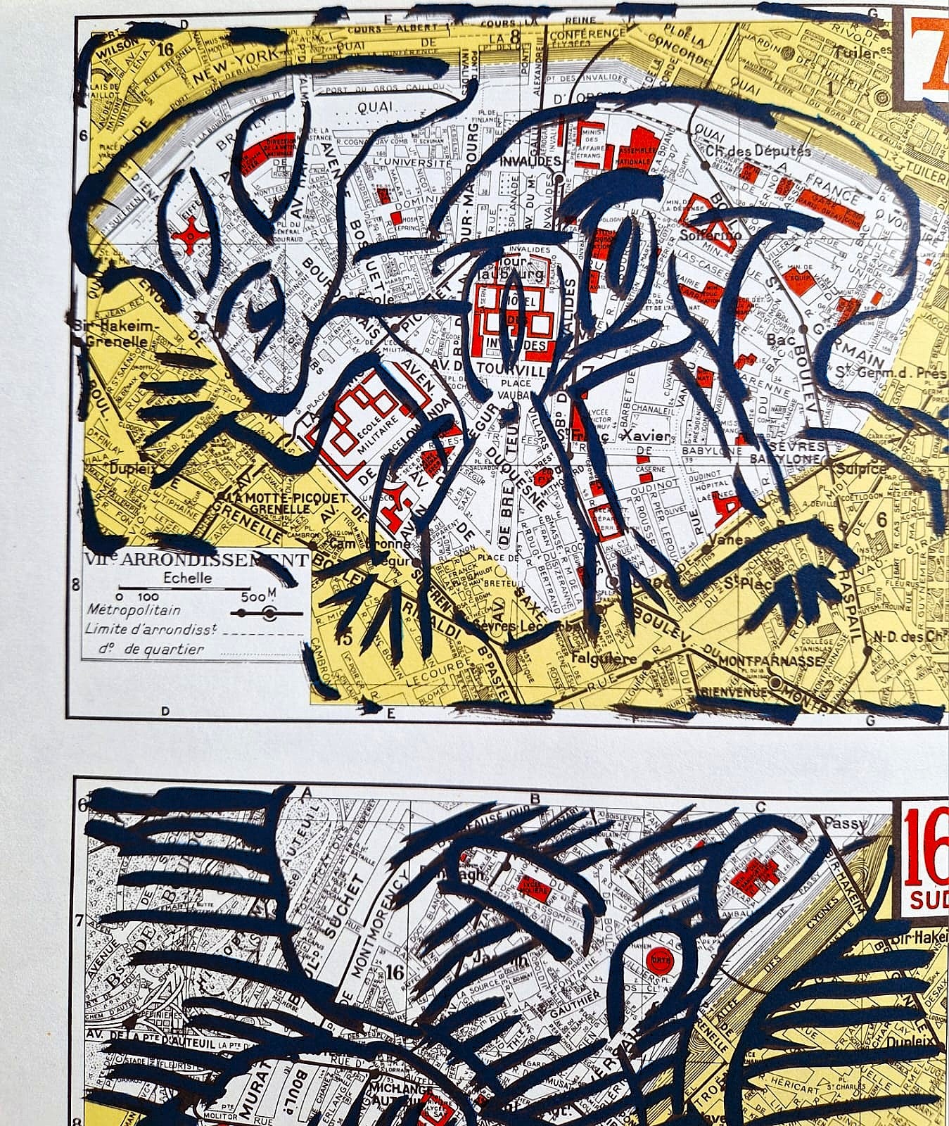PIERRE ALECHINSKY – Quatre arrondissements (Nezarámované), Litografia