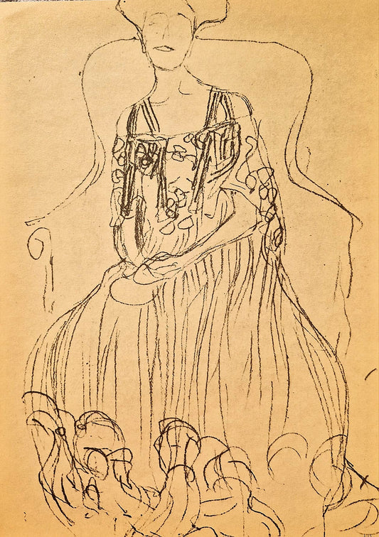 GUSTAV KLIMT – Štúdia pre Portrét Adele Bloch-Bauer I (bez rámu), litografická tlač