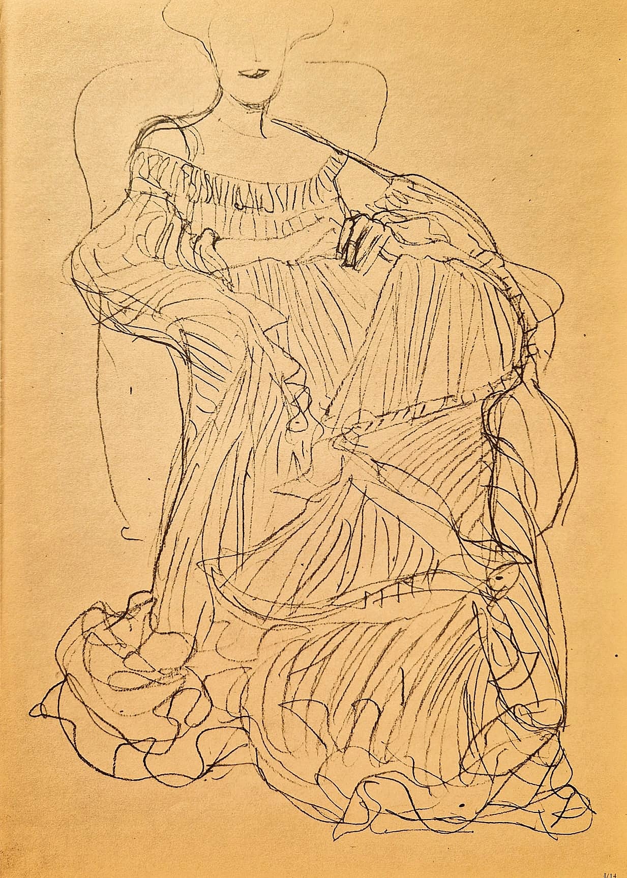 GUSTAV KLIMT – Adele Bloch-Bauer sediaca v kresle (bez rámu), litografická tlač