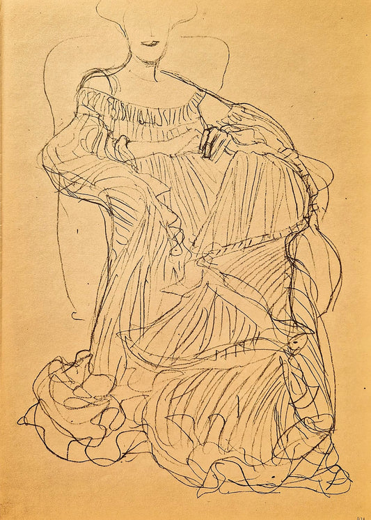 GUSTAV KLIMT - Adele Bloch-Bauer Seated in an Armchair (Unframed), Lithographic Print