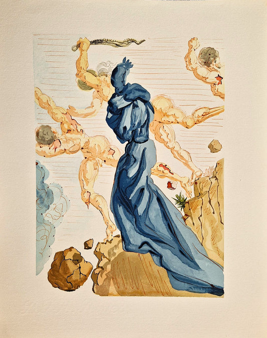 SALVADOR DALI - Tvrdé okraje (Dante - Božská komédia) (Bez rámu) Drevoryt