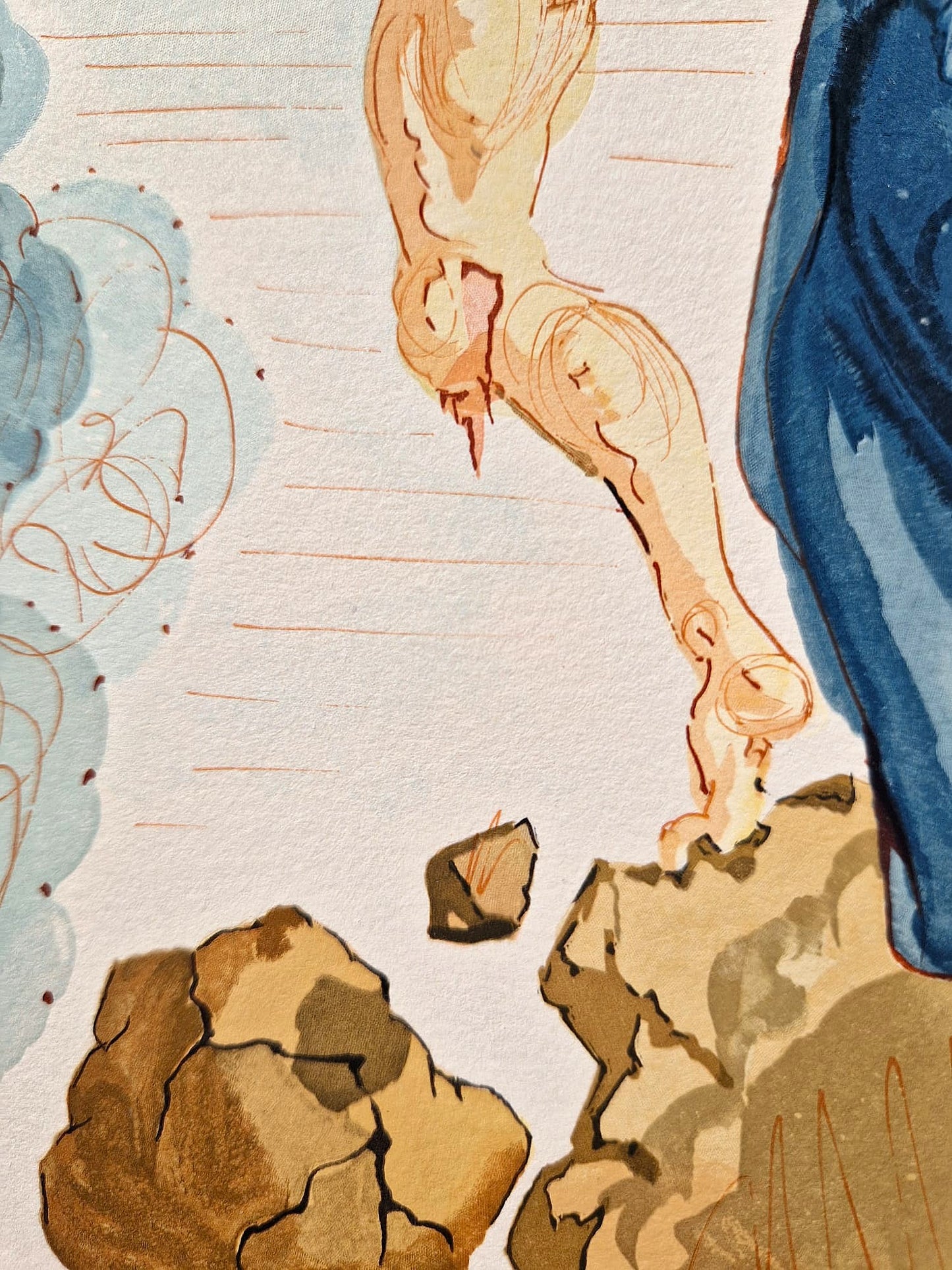 SALVADOR DALI - Tvrdé okraje (Dante - Božská komédia) (Bez rámu) Drevoryt