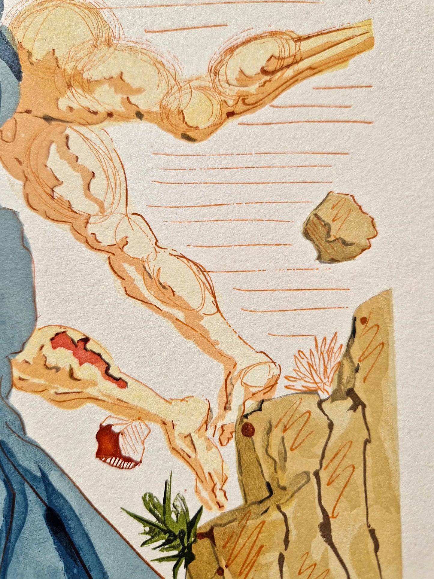 SALVADOR DALI - Tvrdé okraje (Dante - Božská komédia) (Bez rámu) Drevoryt