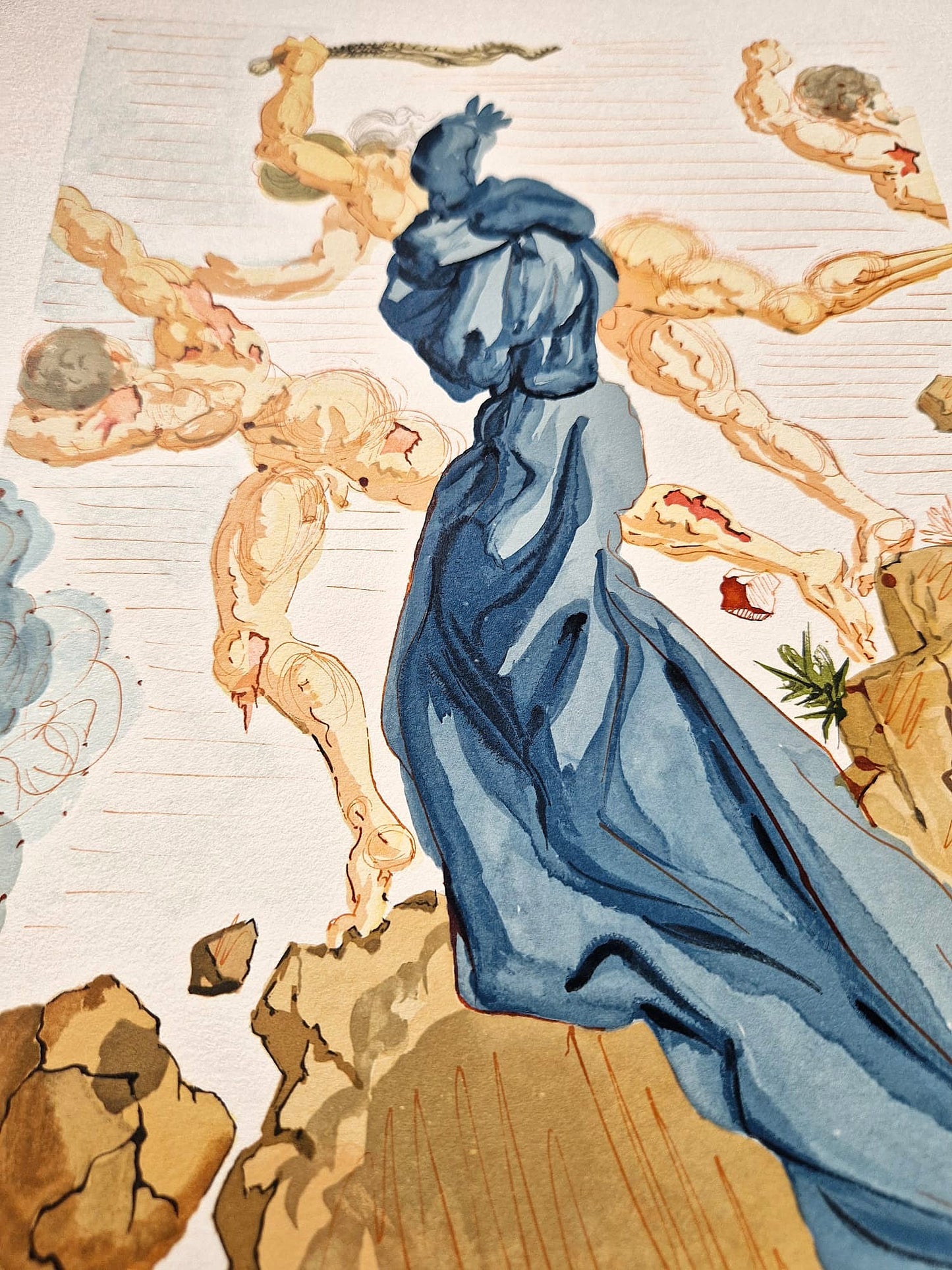 SALVADOR DALI - Tvrdé okraje (Dante - Božská komédia) (Bez rámu) Drevoryt