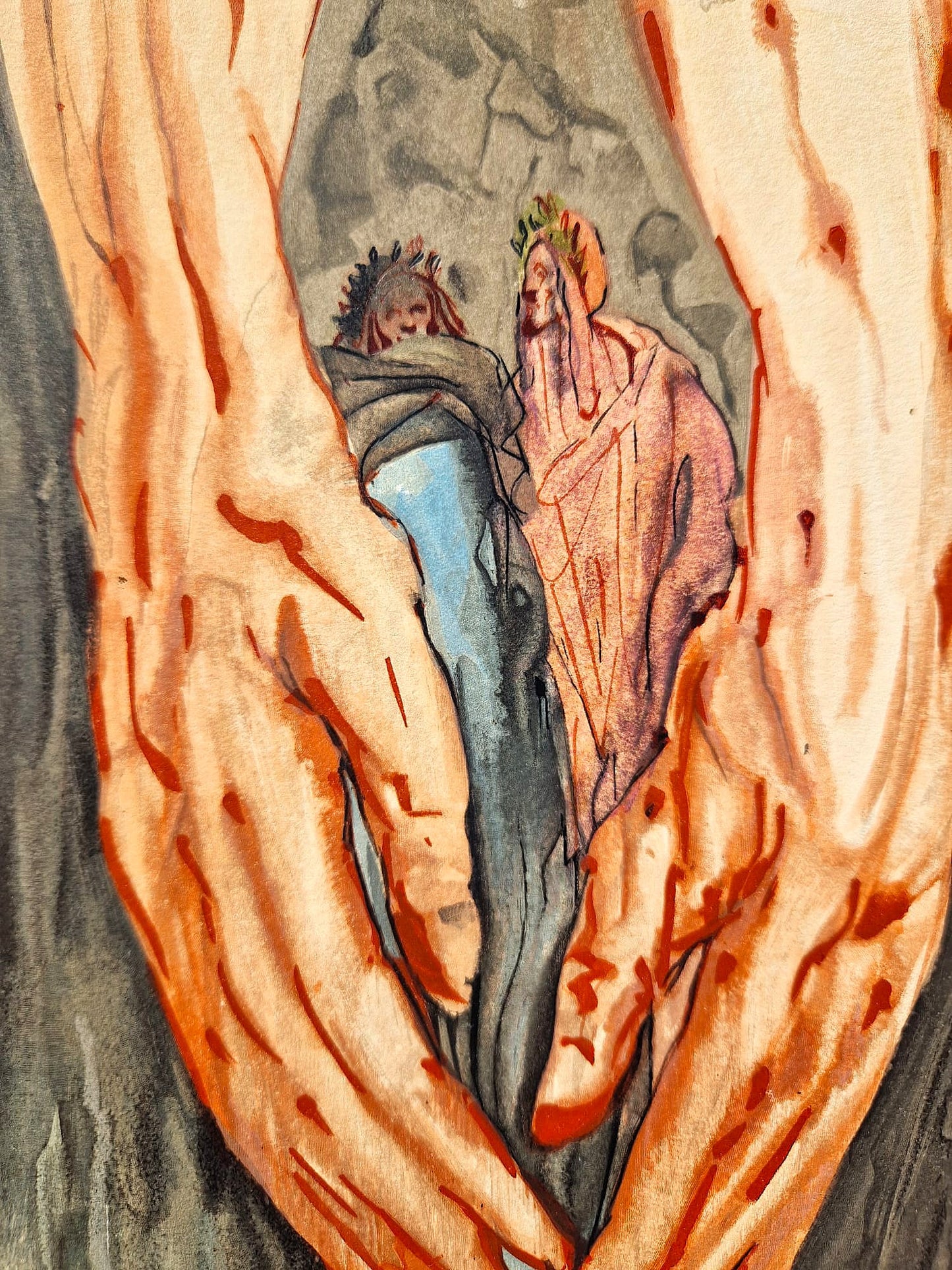 SALVADOR DALI - In the Hands of Antaeus (Dante - Divine Comedy) (Unframed) Woodcut