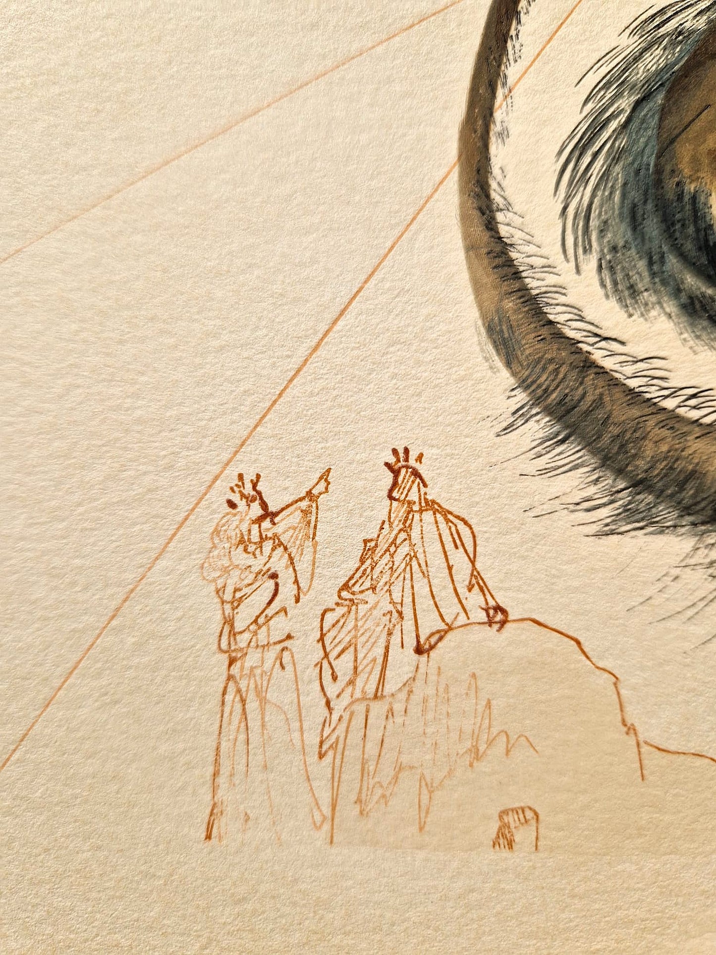 SALVADOR DALI - Čierny cherubín (Dante - Božská komédia) (Bez rámu) Drevoryt