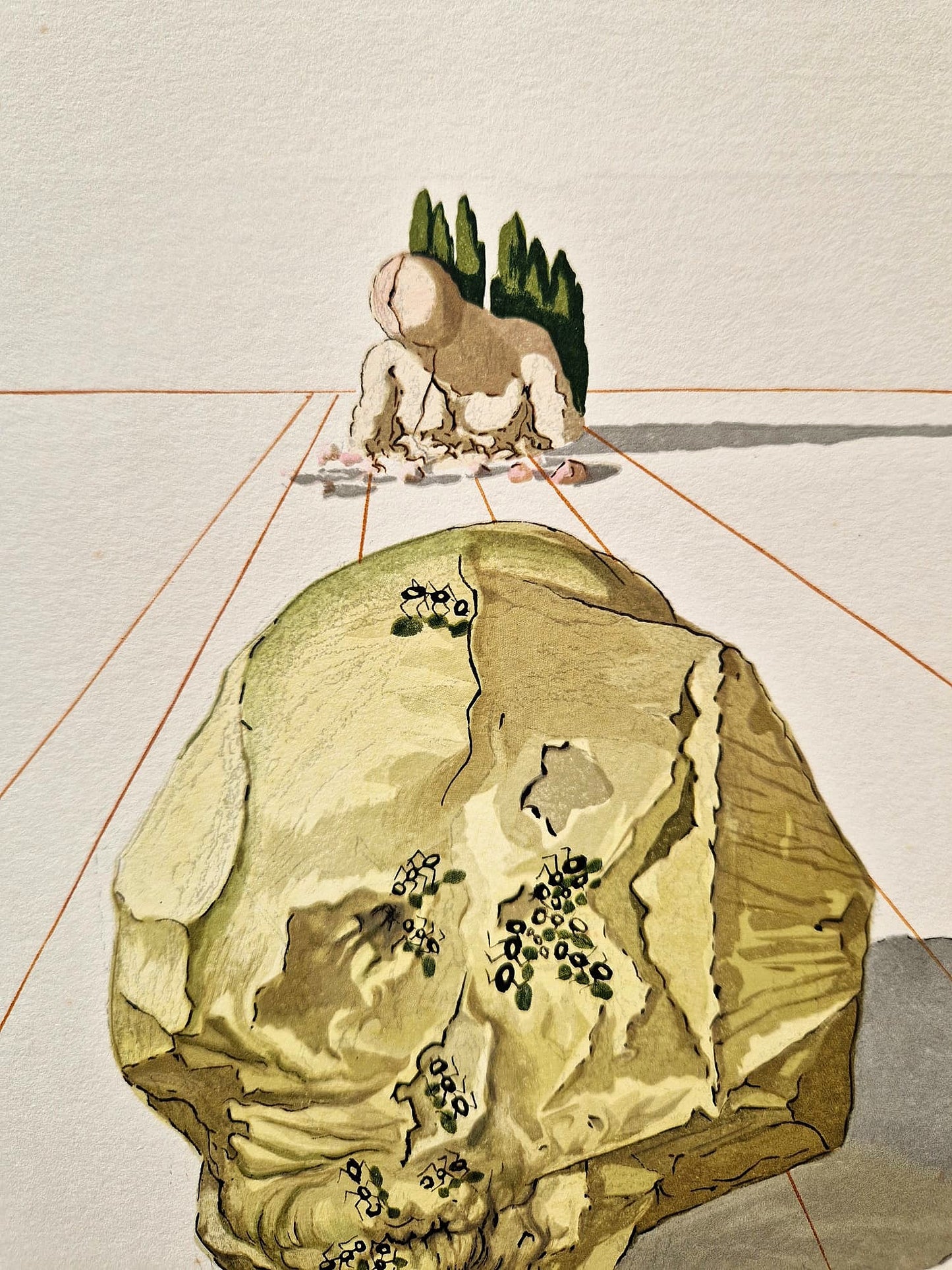 SALVADOR DALI - Pokrytci (Dante - Božská komédia) (Bez rámu) Drevoryt