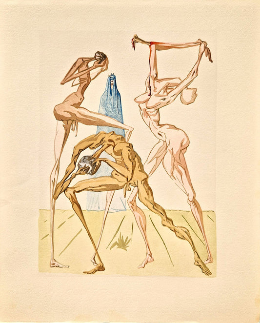 SALVADOR DALI - Obyvatelia Prata (Božská komédia - Dante) (Bez rámu)