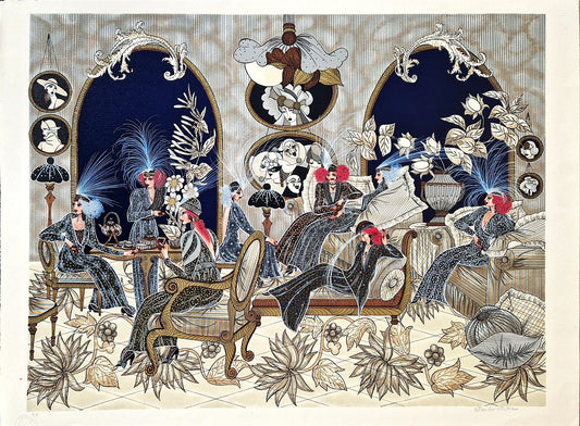 MIRIAM DAUBER - Le Salon (Unframed), Lithograph