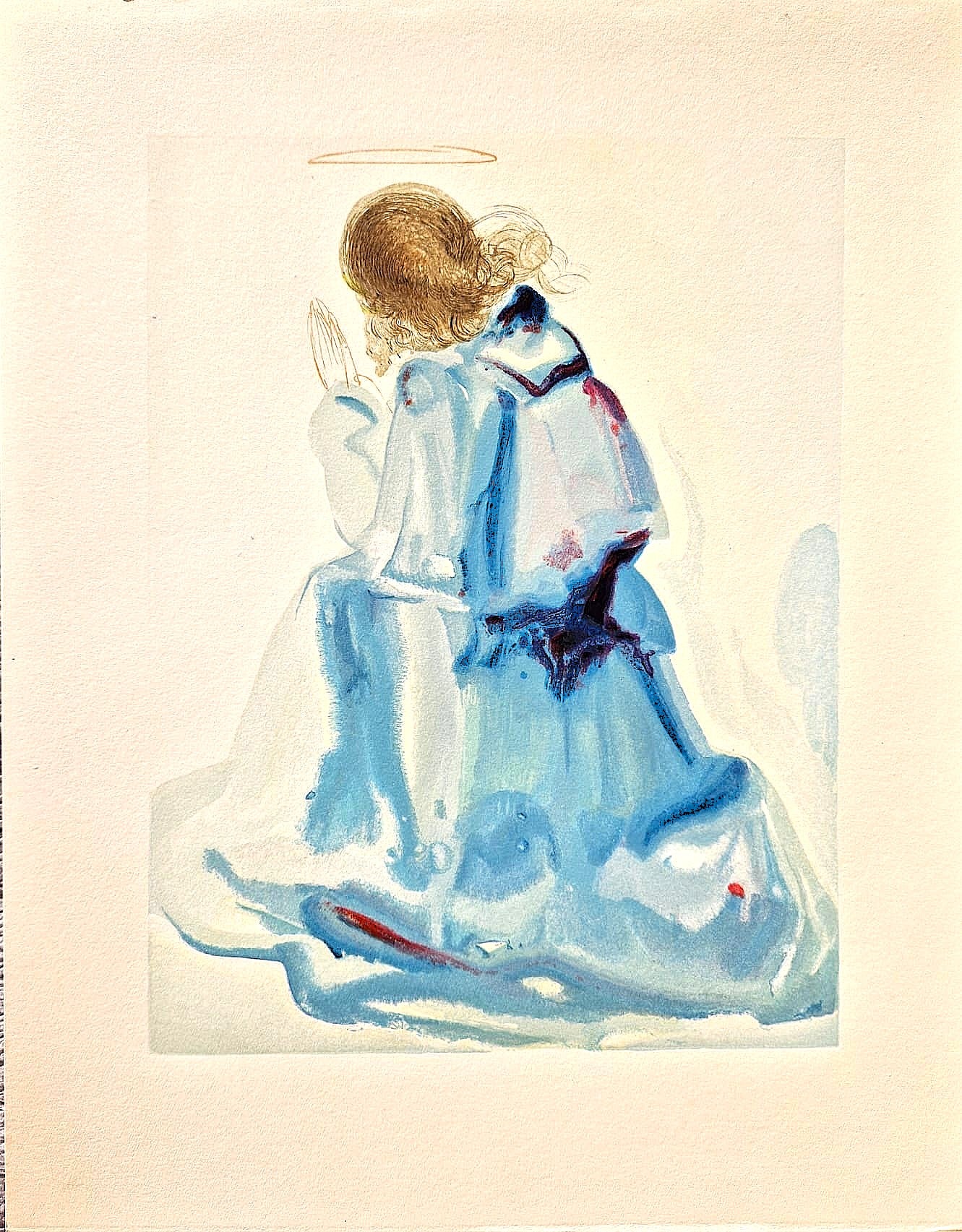 SALVADOR DALI - Anjel (Božská komédia - Dante) (Bez rámu) Drevoryt