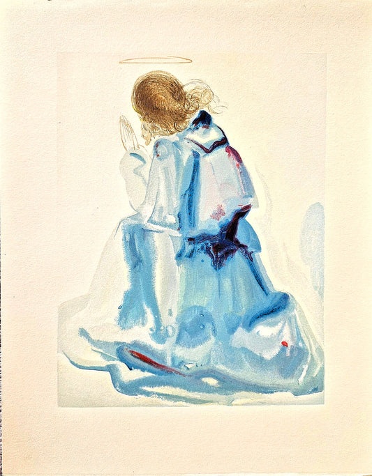 SALVADOR DALI - The Angel  (Divine Comedy - Dante) (Unframed) Woodcut