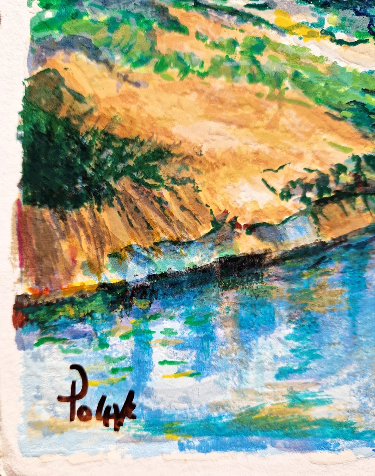 DIMITRI POLAK - Stretnutie pri jazere (Nerámovaná) Sieťotlač