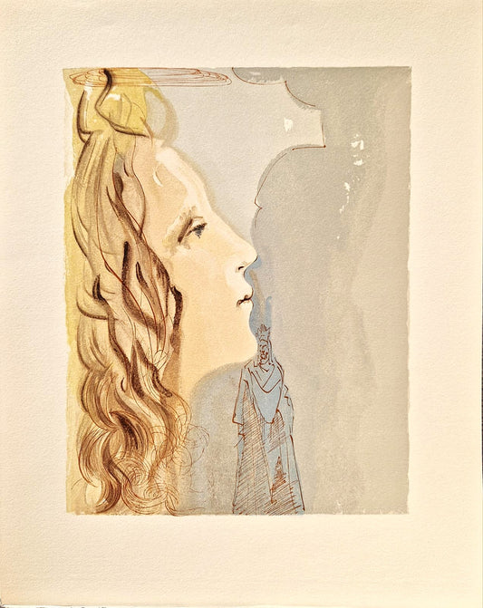 SALVADOR DALI - The Beauty of Beatrice  (Dante - Divine Comedy) (Unframed) Woodcut