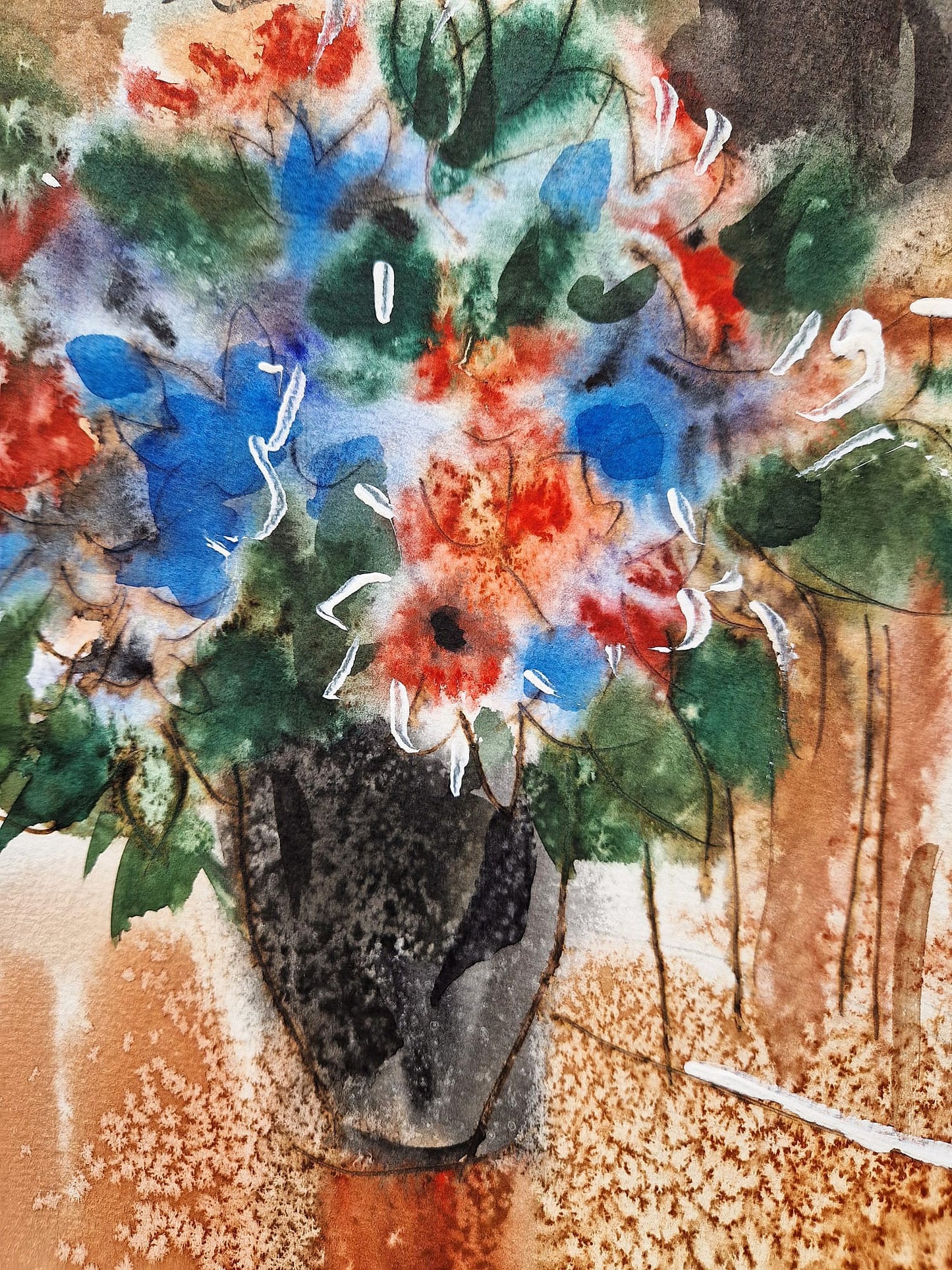 MICHAEL ROZENVAIN - The Sacred Melody (UNIQUE - Watercolor) (Unframed)