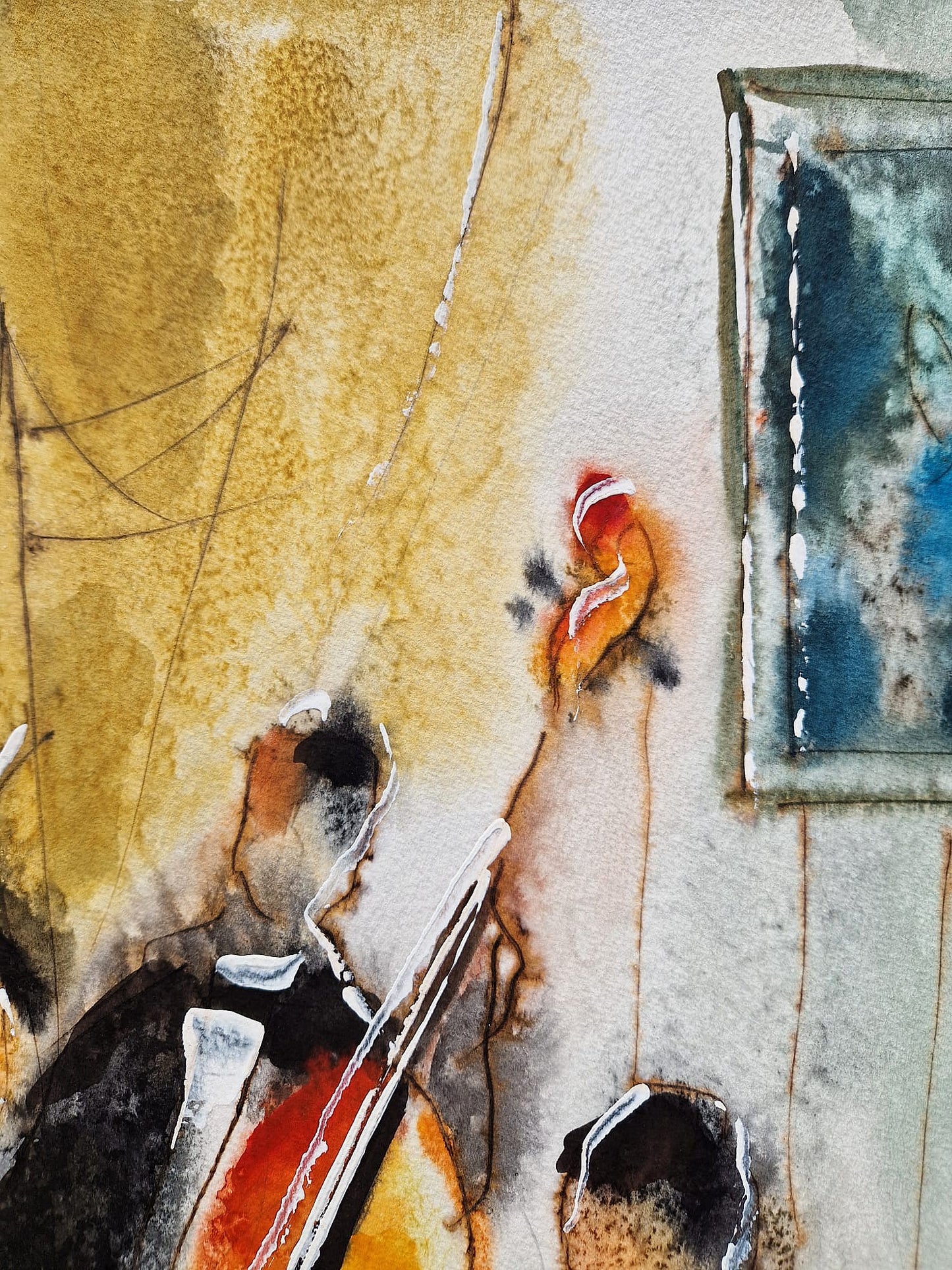 MICHAEL ROZENVAIN - The Sacred Melody (UNIQUE - Watercolor) (Unframed)