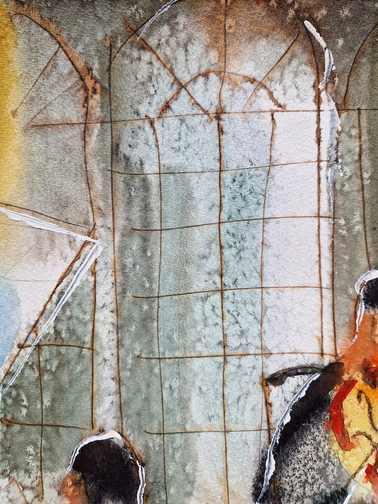 MICHAEL ROZENVAIN - The Sacred Melody (UNIQUE - Watercolor) (Unframed)