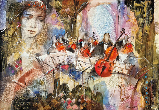 MICHAEL ROZENVAIN - A Hidden Beautiful Spectator (UNIQUE - Watercolor) (Unframed)