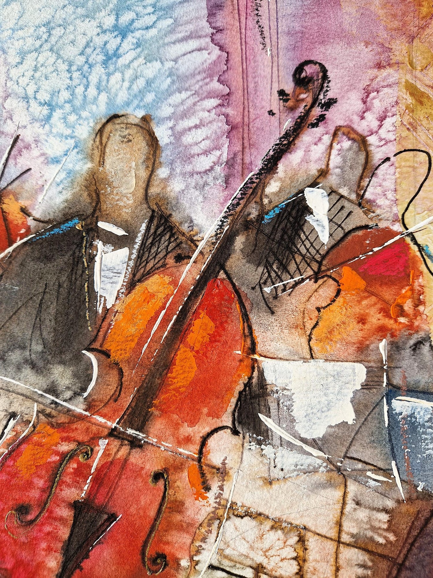 MICHAEL ROZENVAIN - A Hidden Beautiful Spectator (UNIQUE - Watercolor) (Unframed)